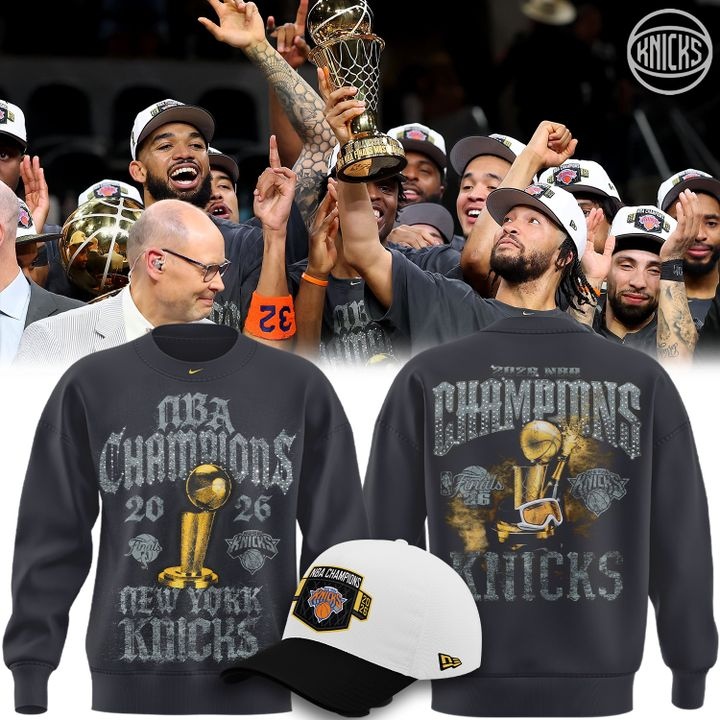 This 2026 Finals Champions Limited Edition On Court Sweatshirt - Gray sweatshirt is shown in a clean, flat lay front view.