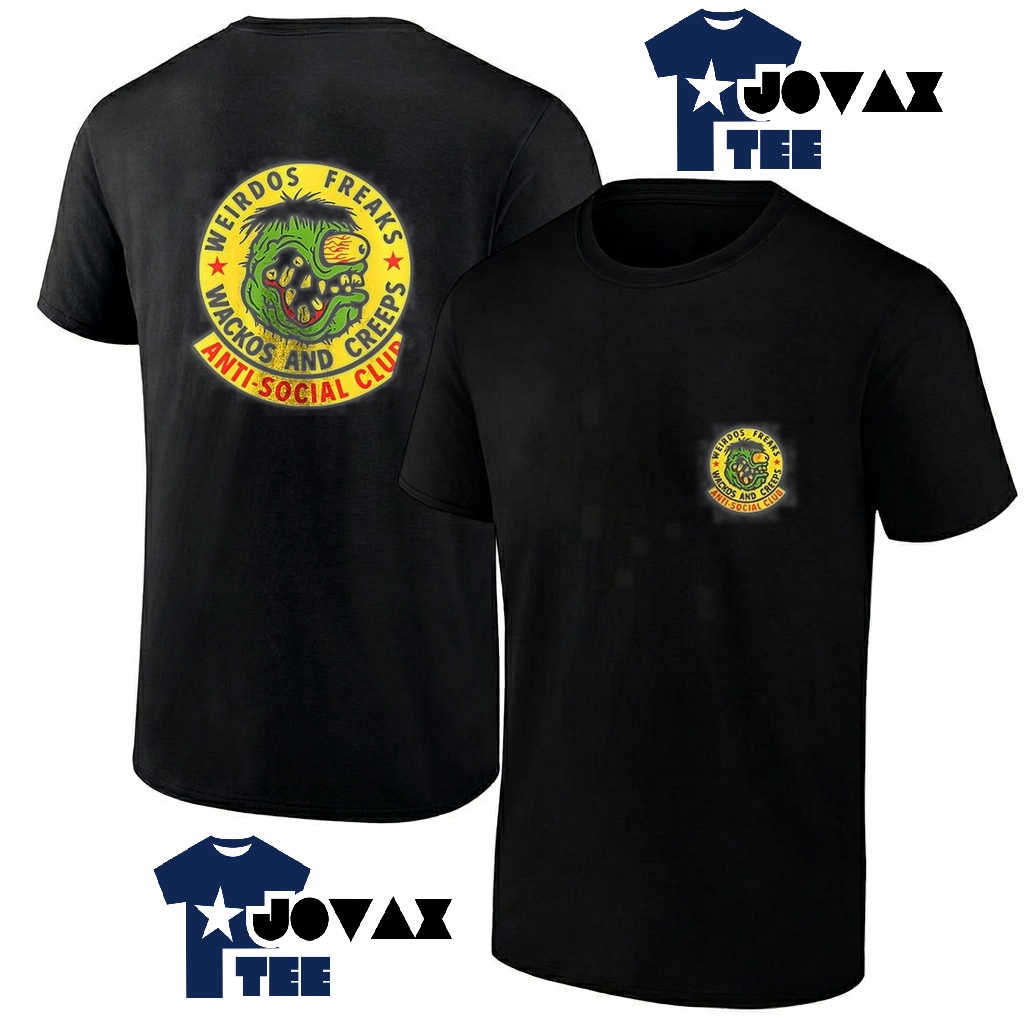 Anti Social Club weirdos T Shirt for men shown in a classic mockup with front and back views.