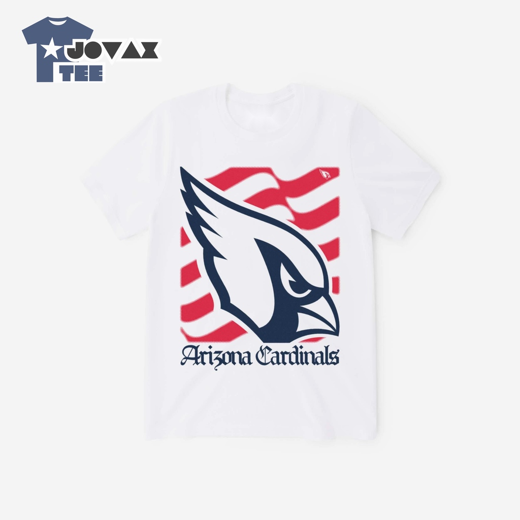 This Arizona Cardinals American Heritage Wordmark T-Shirt is showcased in a front-facing flat lay mockup.