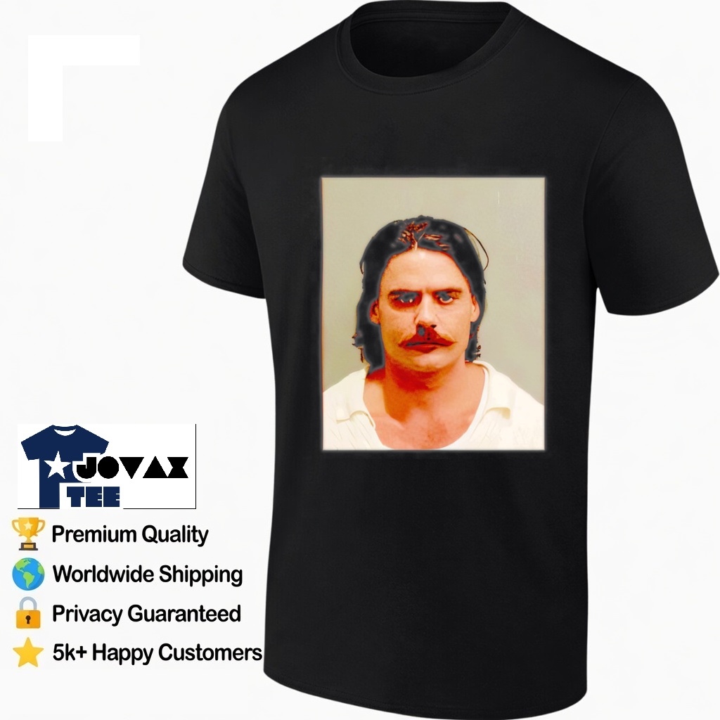Chud the builder shot shirt on a classic men's shirt mockup displayed flat against a plain background.