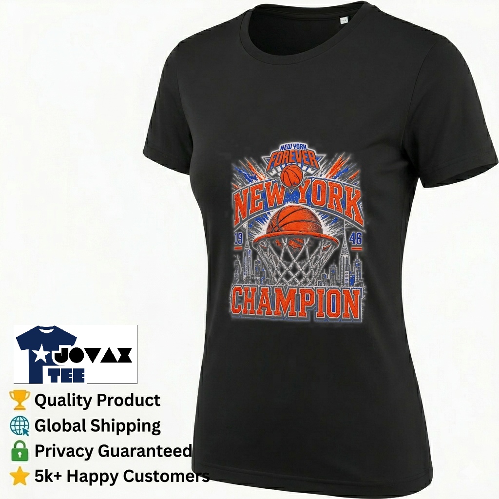 New York Knicks t-shirt mockup displayed on a classic women's shirt, highlighting the championship design.
