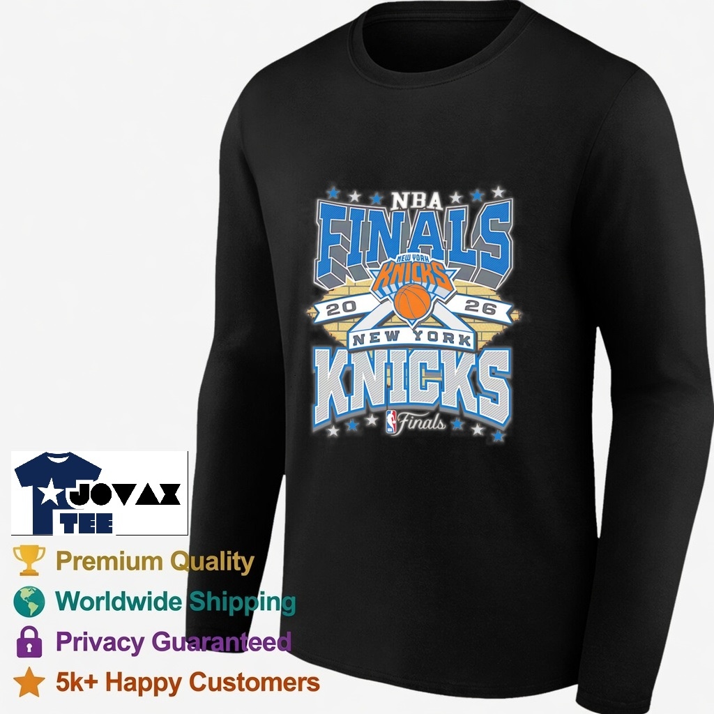 New York Knicks 2026 Basketball Fan Longsleeve Tee mockup, featuring the spirited design on a long-sleeved shirt.