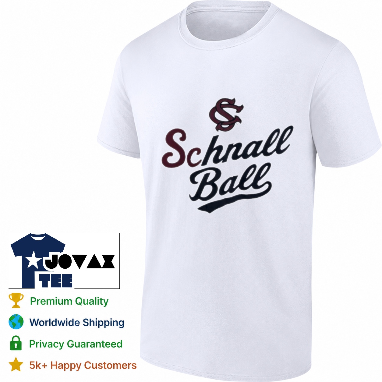 Schnall Ball South Carolina t-shirt featuring the Gamecocks logo design presented as a classic unisex tee.