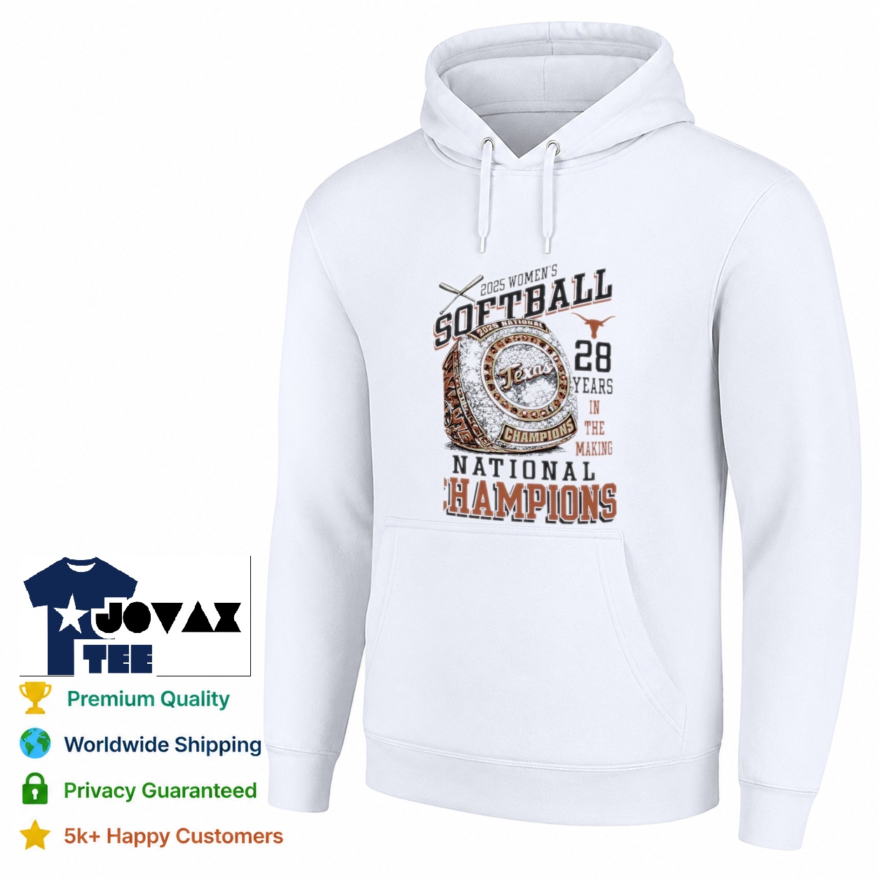 Texas Longhorns 2025 Softball hoodie mockup displaying the championship graphic on a warm, comfortable grey sweatshirt.