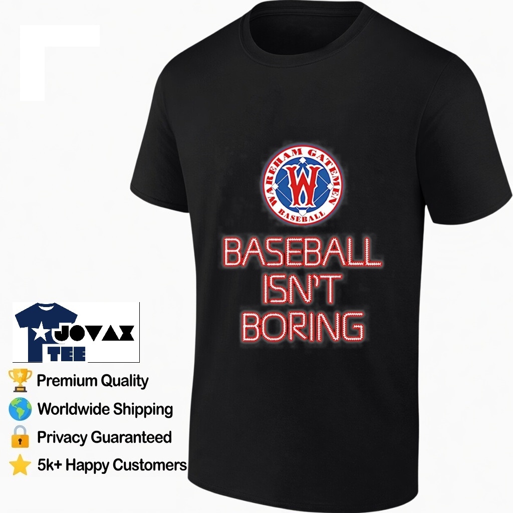 Wareham Gatemen Baseball Isn’t men's t-shirt mockup, showcasing the design on a classic tee.
